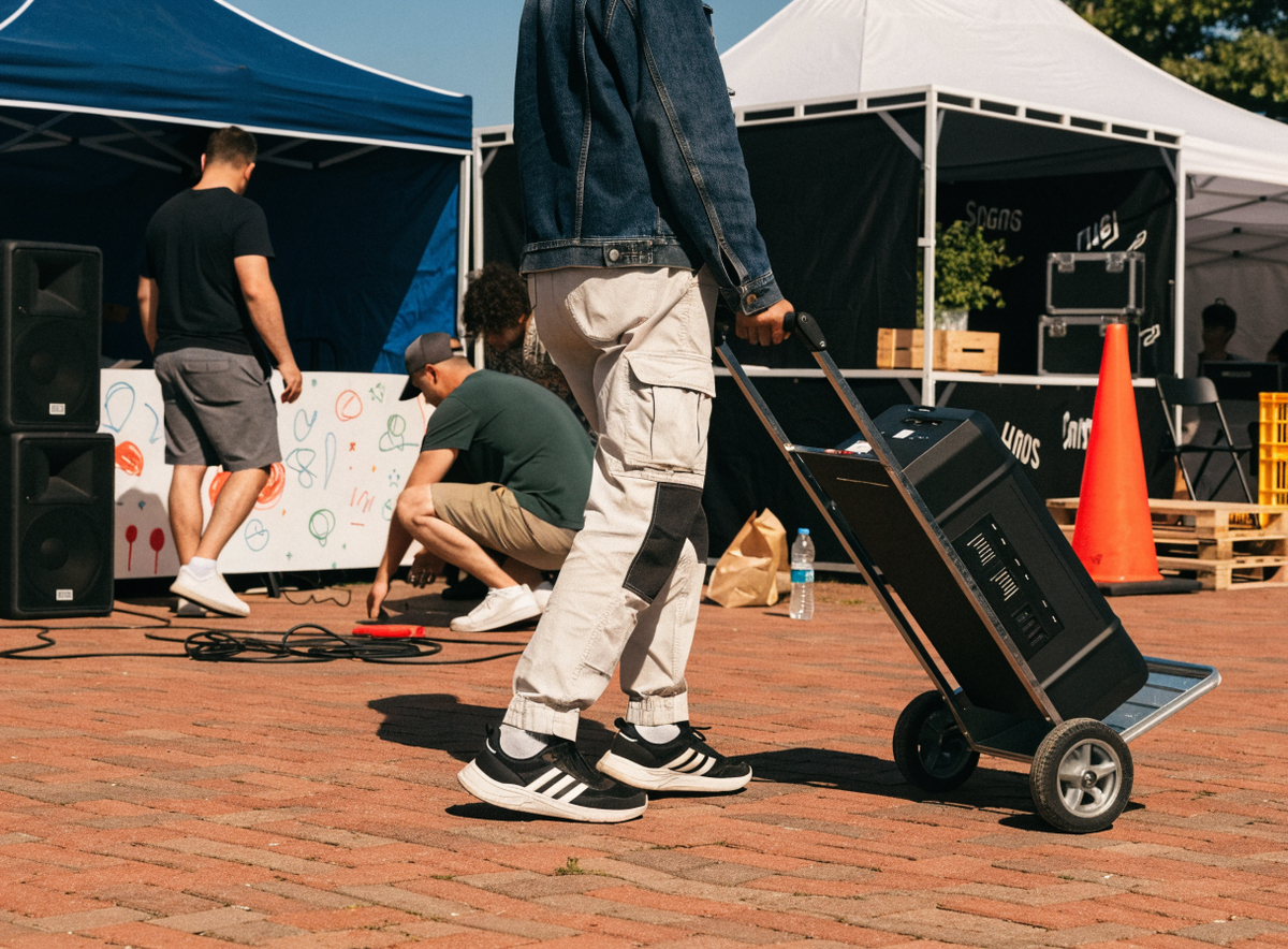 Portable Power Trolley – in use