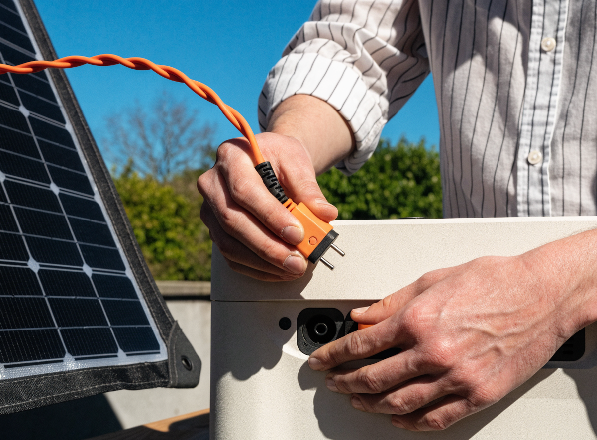 Solar Extension Cable – in use